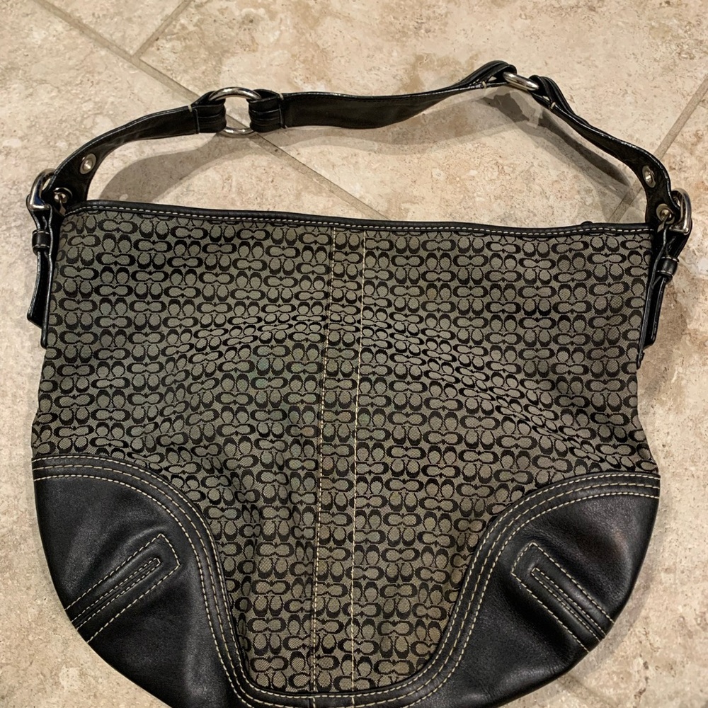 Stylish COACH Black & White Women's Bag